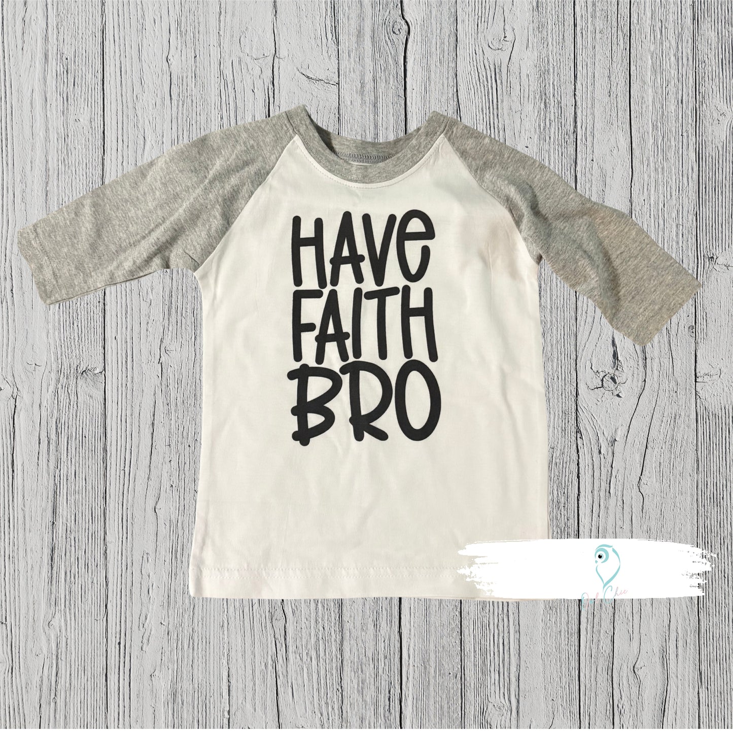Have Faith Bro Kids Raglan Tee | Christian Shirt for Boys | Toddler Faith Apparel