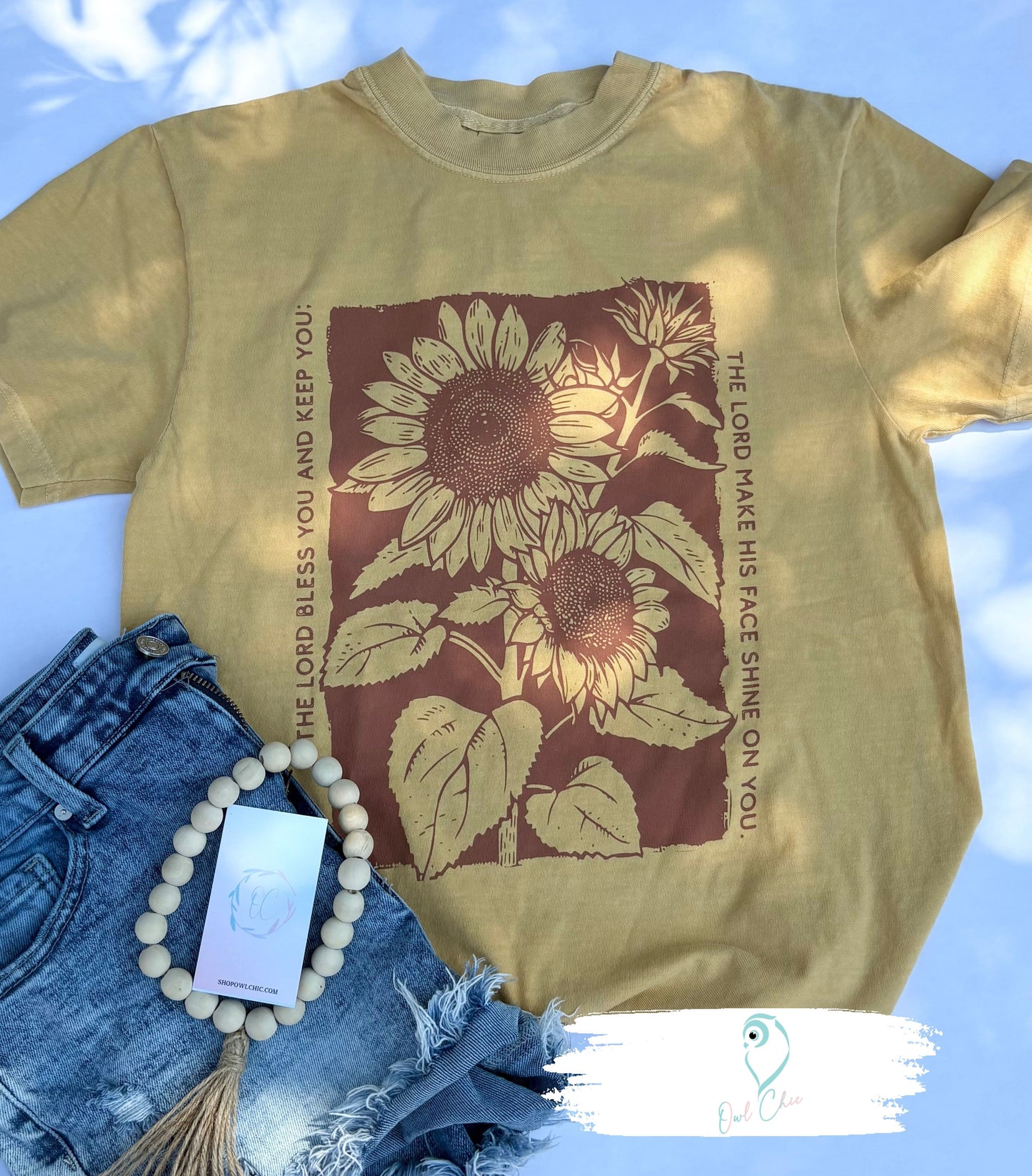 Numbers 6:24–25 Sunflower Tee | Christian Blessing Scripture Shirt