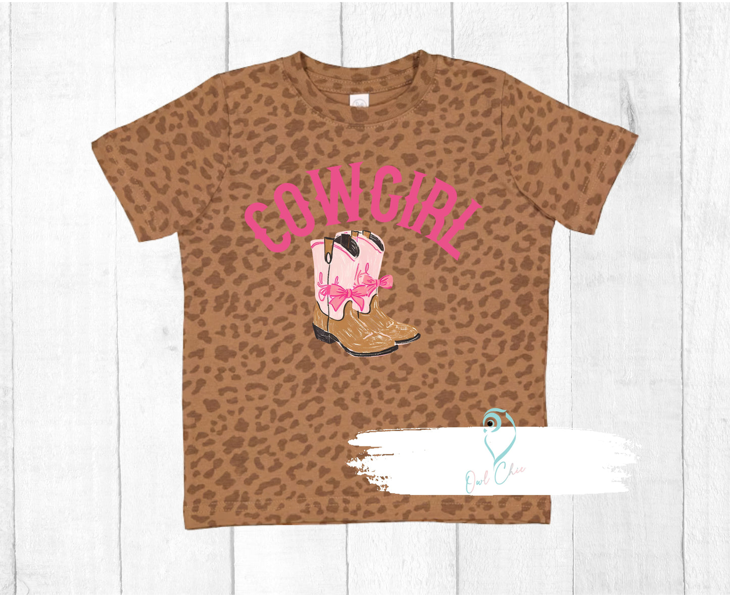 Western Cowgirl Leopard Toddler Tee | Country Style Toddler Shirt