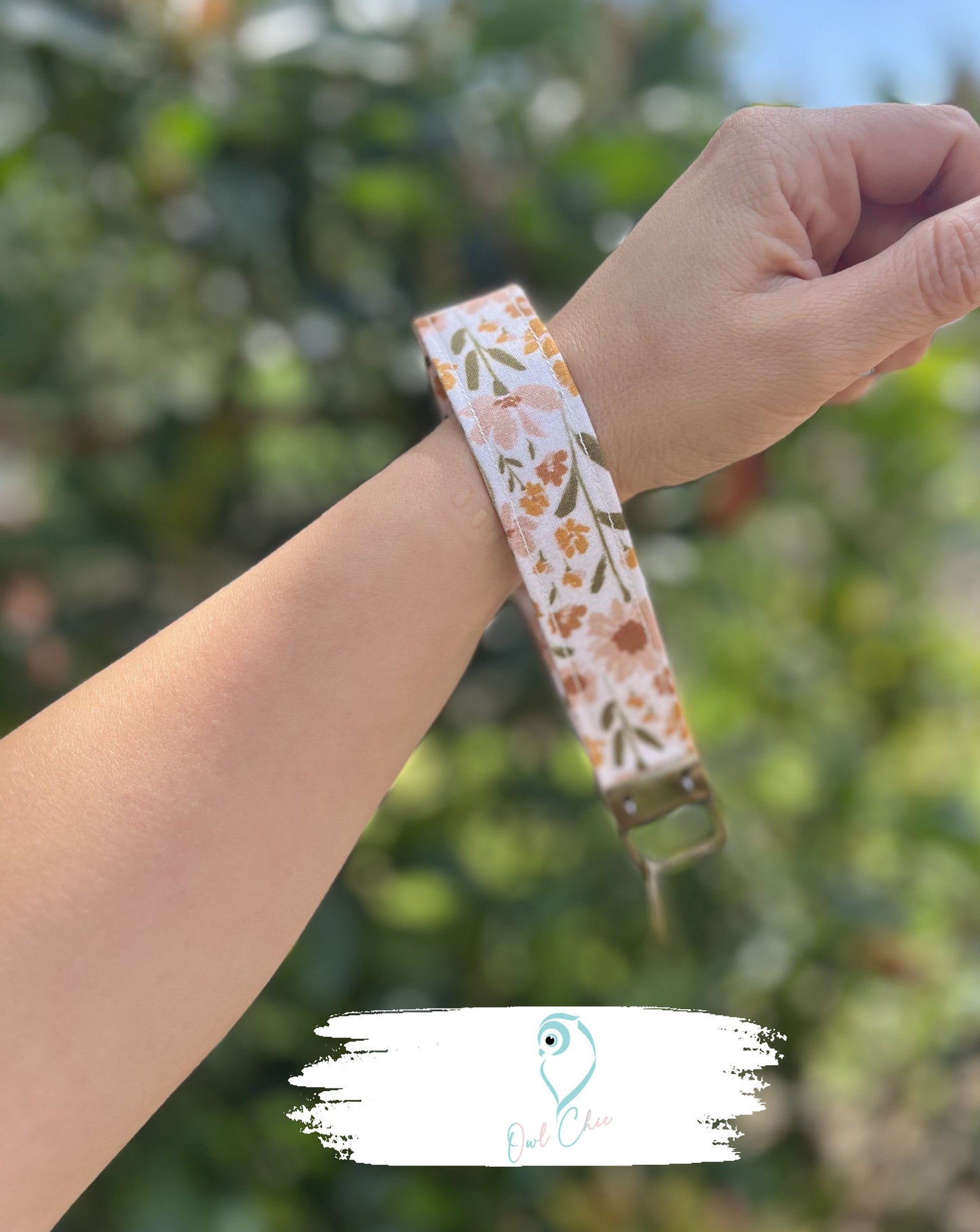 Handmade Fabric Wristlet Keychain