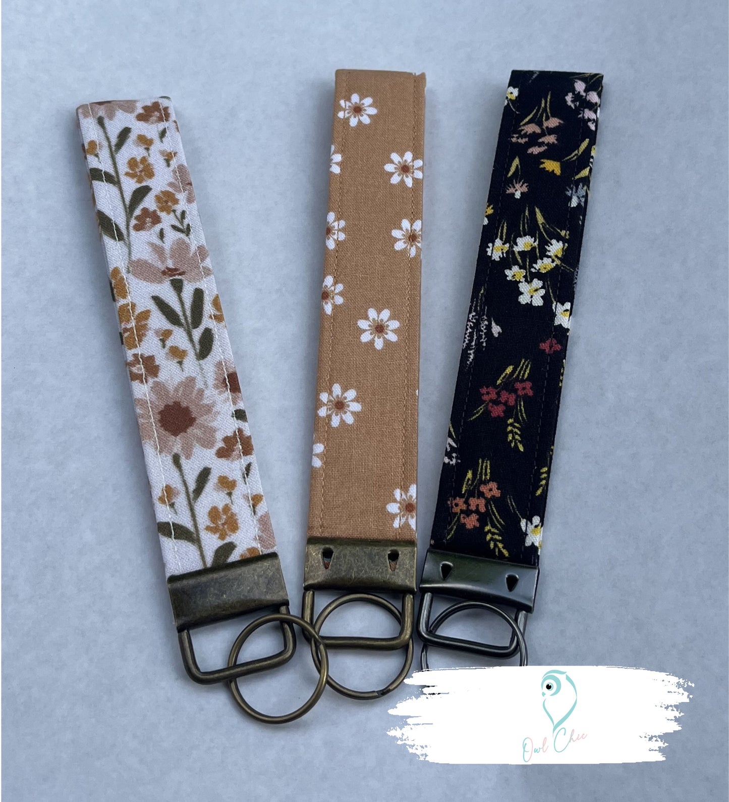Handmade Fabric Wristlet Keychain