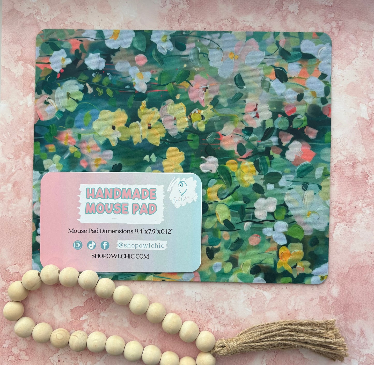 Floral Watercolor Mouse Pad | Desk Accessory