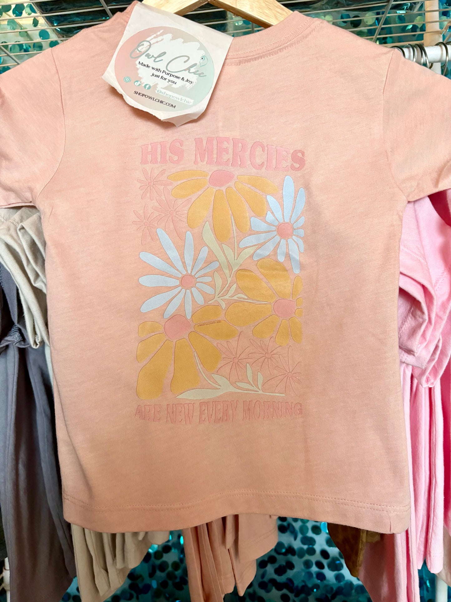 His Mercies Are New Every Morning Toddler T-Shirt | Christian Kids Shirt Lamentations 3:23