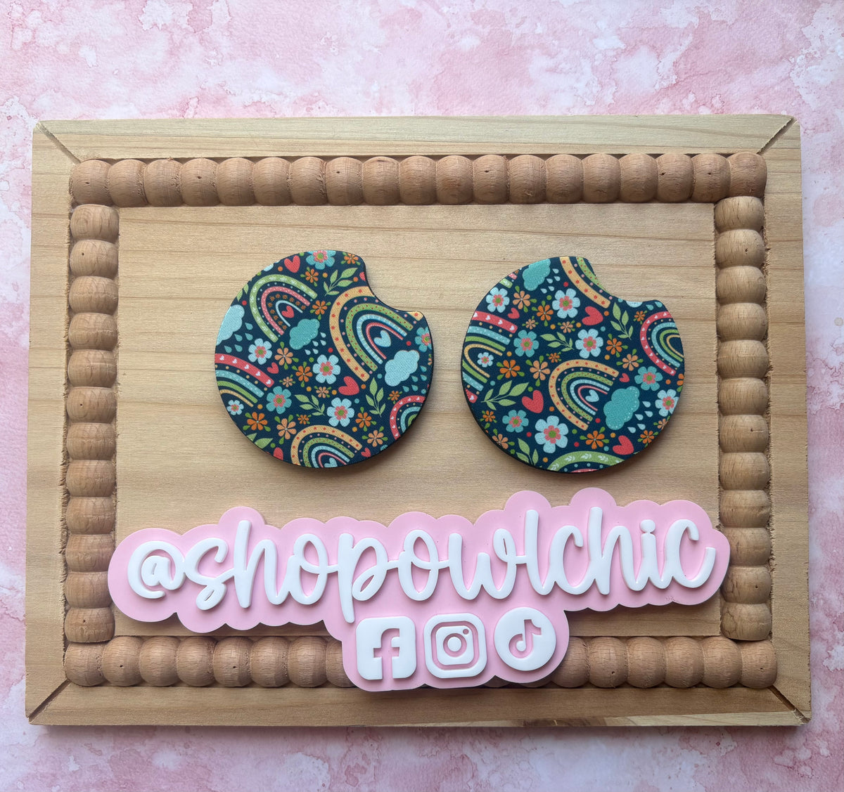 BOHO Rainbows Coasters, Set of 2