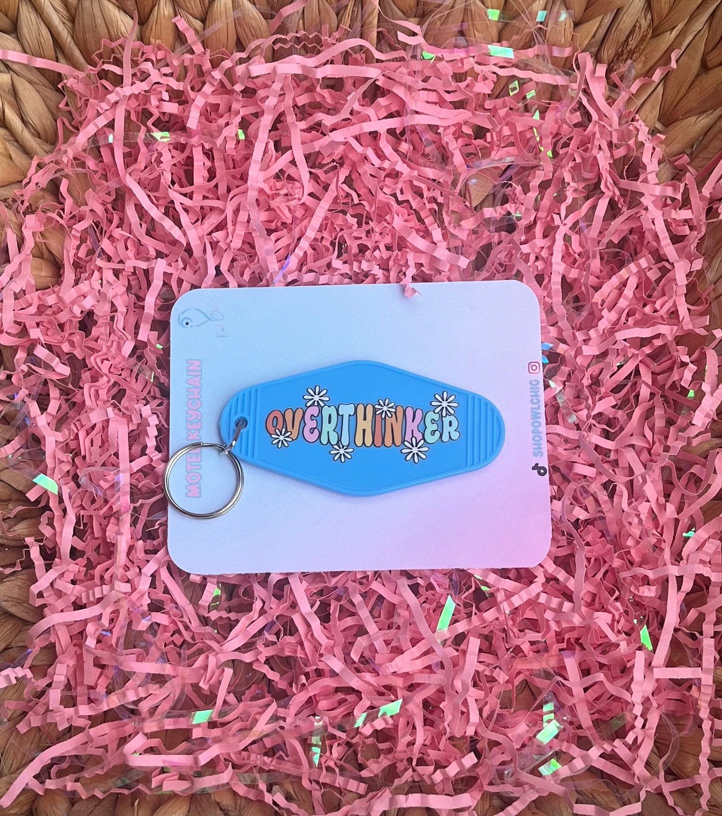 blue overthinker keychain