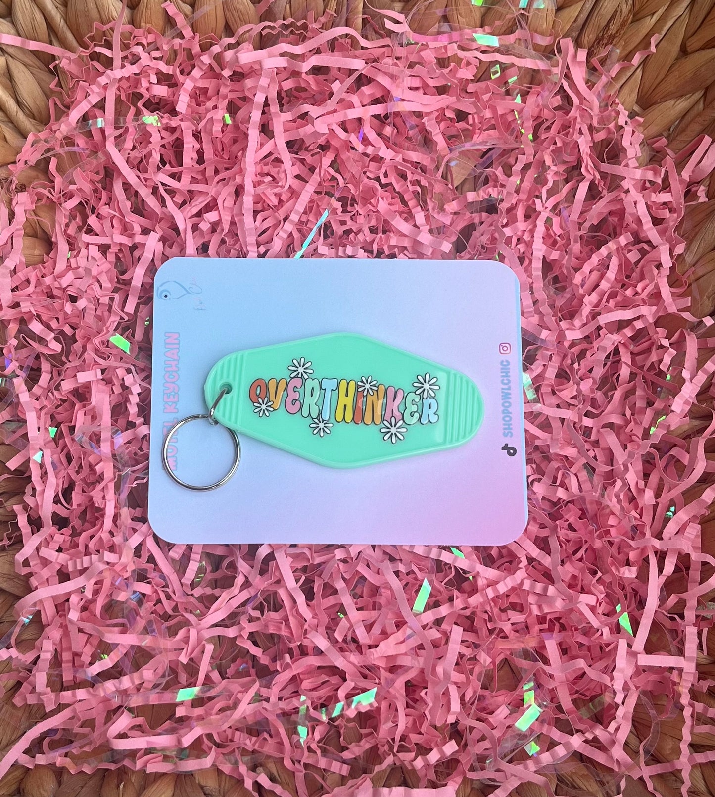 Light green overthinker keychain