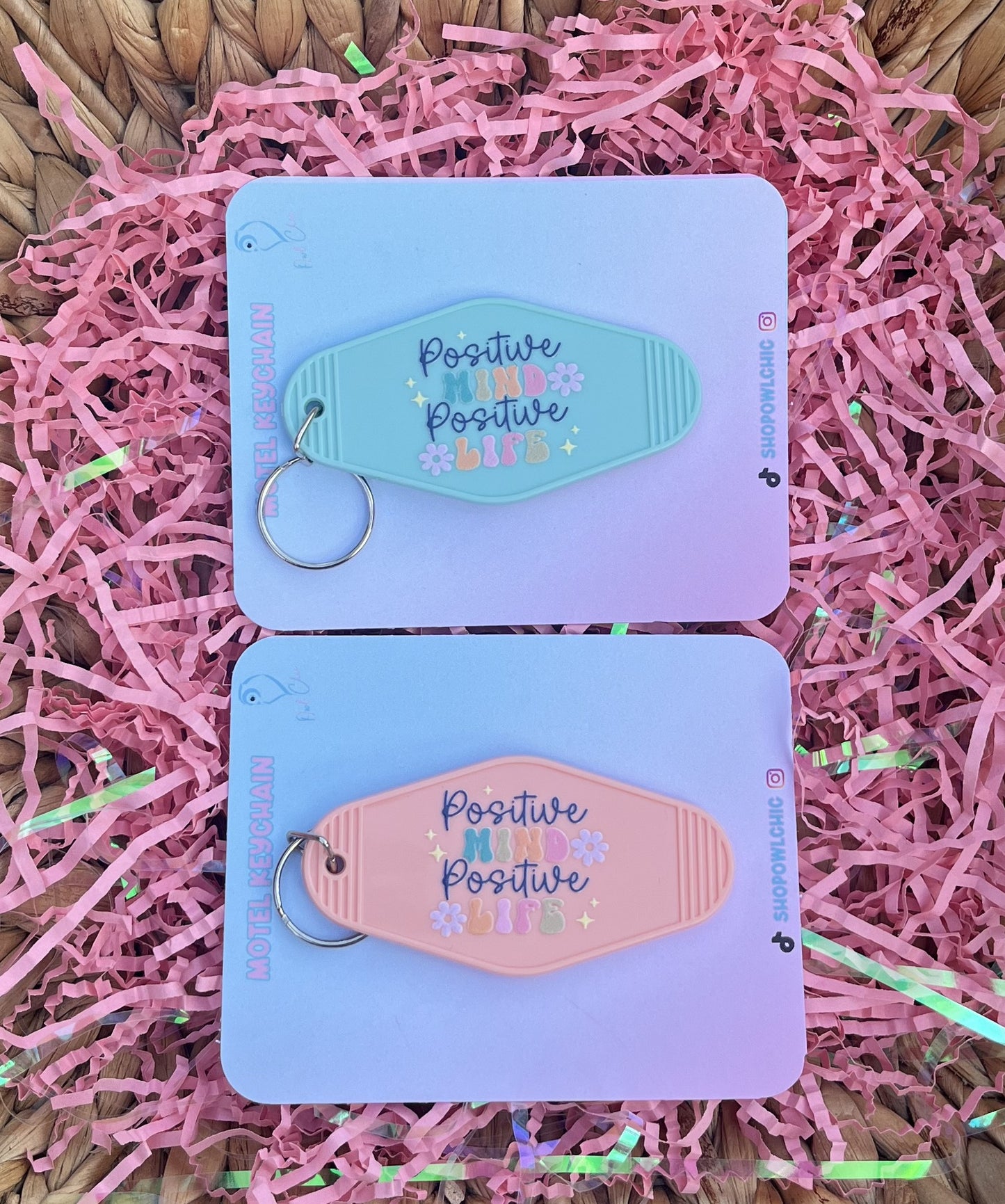 Positive Mind Positive Vibes keychain