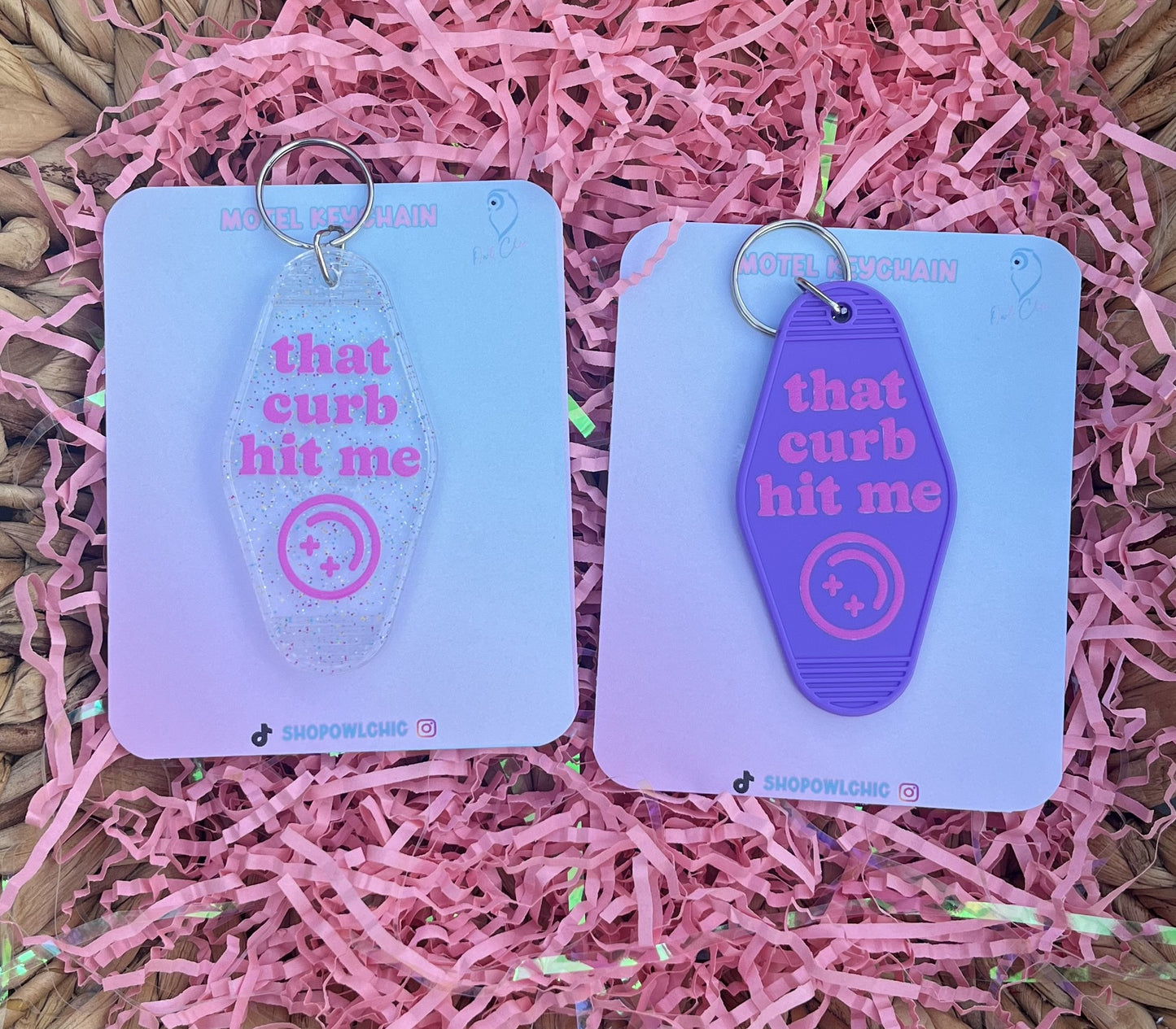 That Curb Hit Me keychain