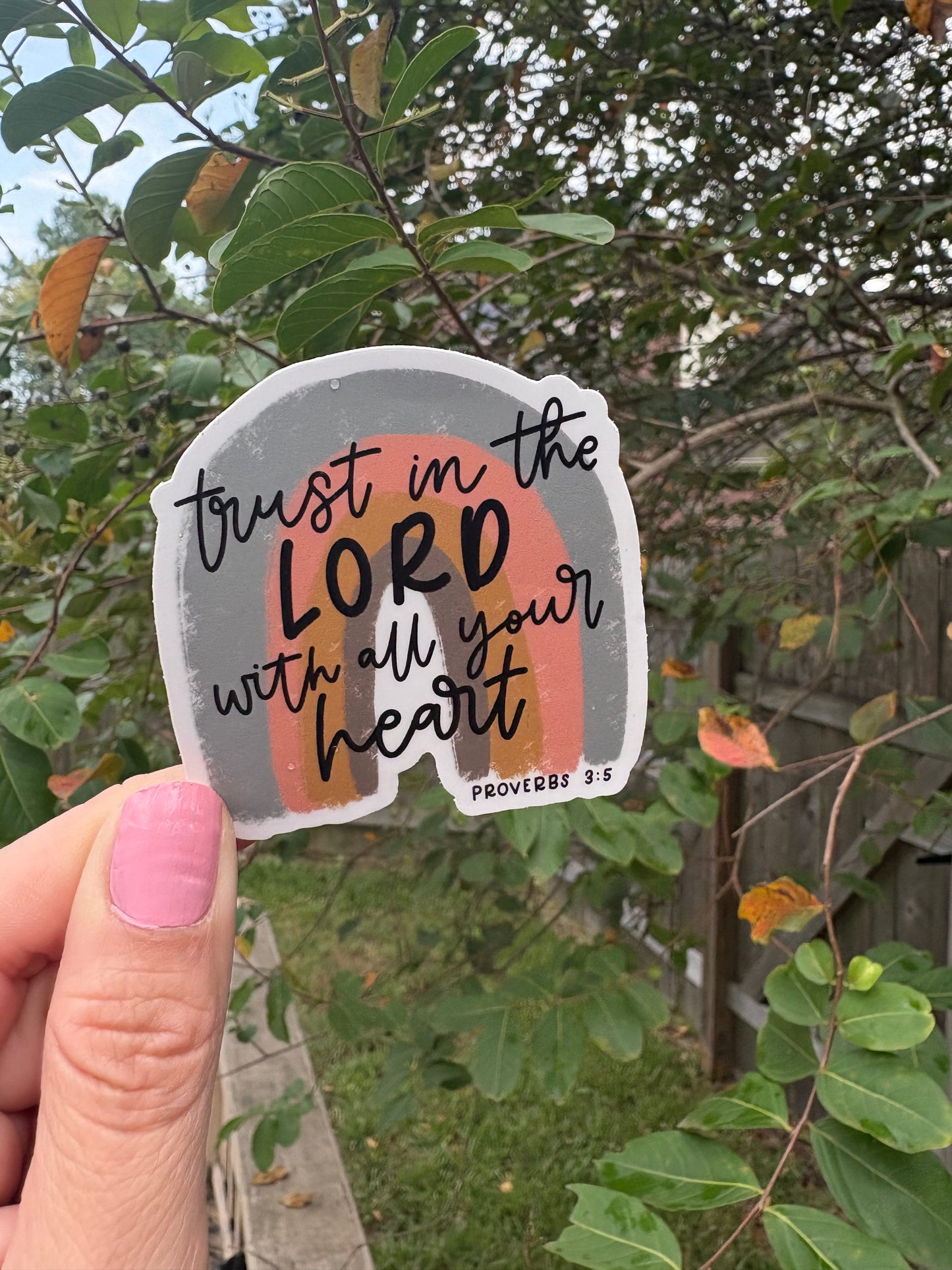 Trust in the Lord with All Your Heart Sticker | Proverbs 3:5 | Waterproof Christian Vinyl Sticker