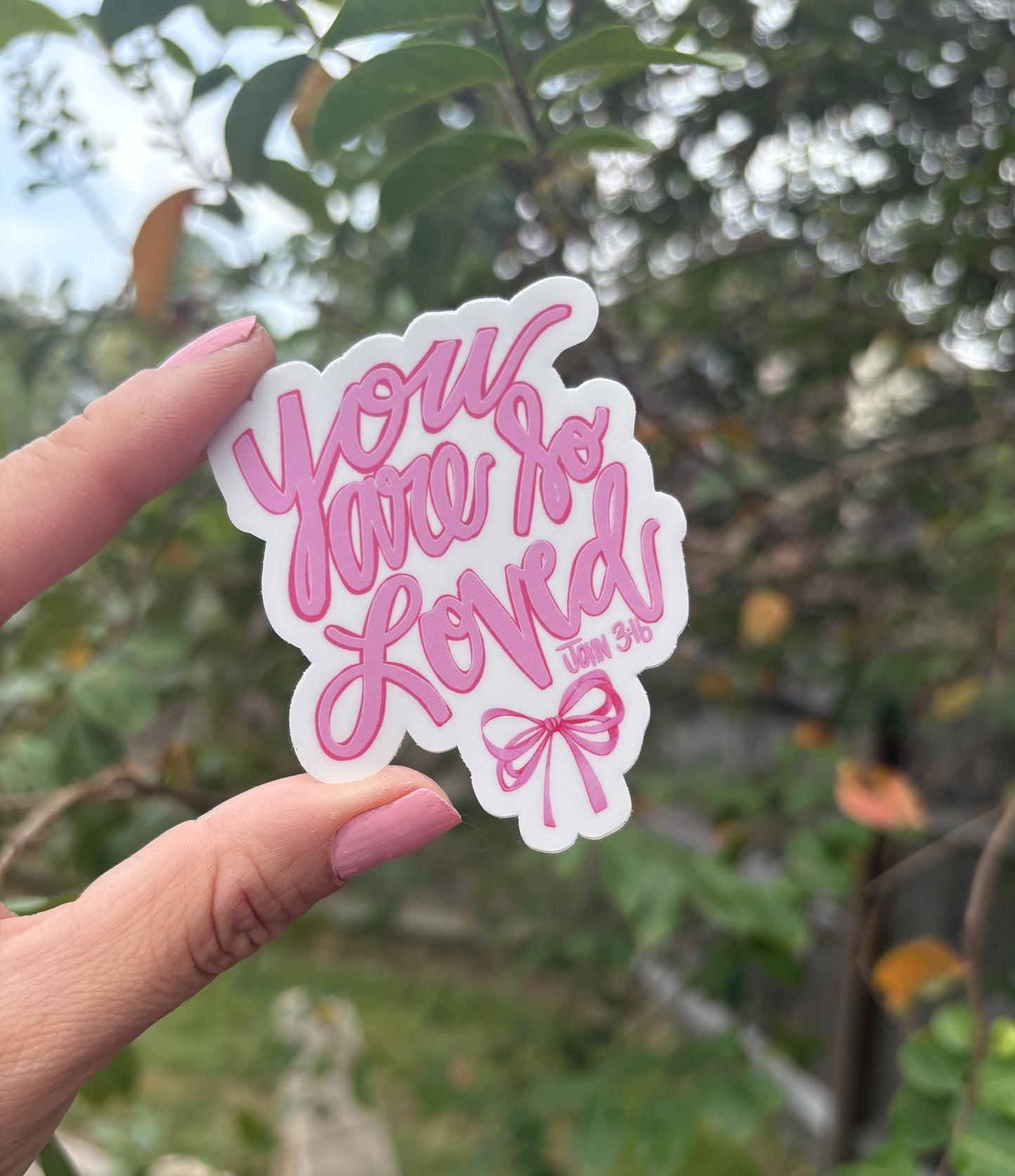 You Are Loved John 3:16 waterproof vinyl sticker for water bottles, laptops, and notebooks – Christian faith reminder