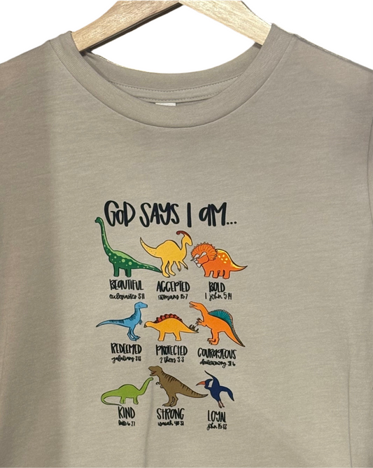 Dinosaur God Says You Are Toddler Tee | Bella Canvas Toddler Christian T-shirt