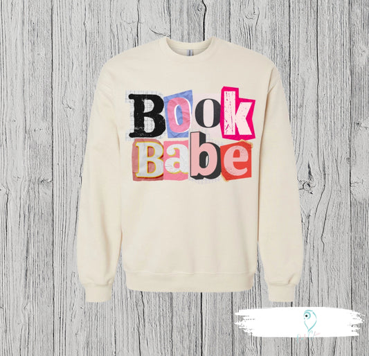 Book Babe Sweatshirt | Cute Book Lover Graphic Crewneck | Cozy Aesthetic Reading Apparel