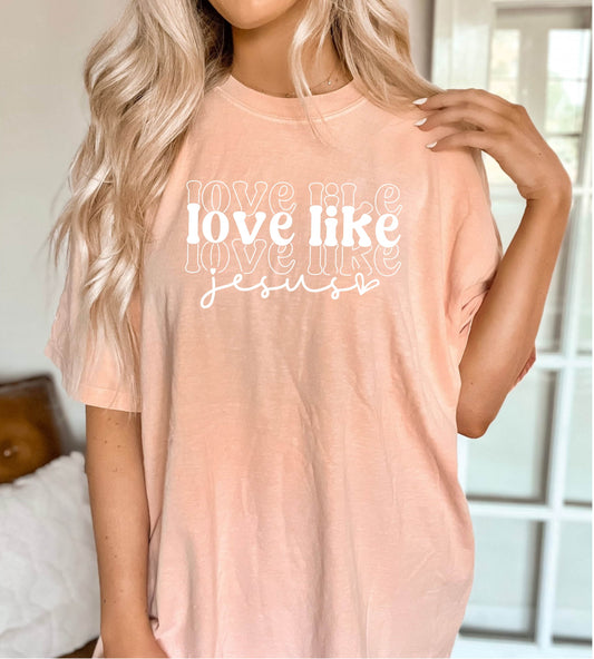 Love Like Jesus Tee Comfort Colors Light Peach 