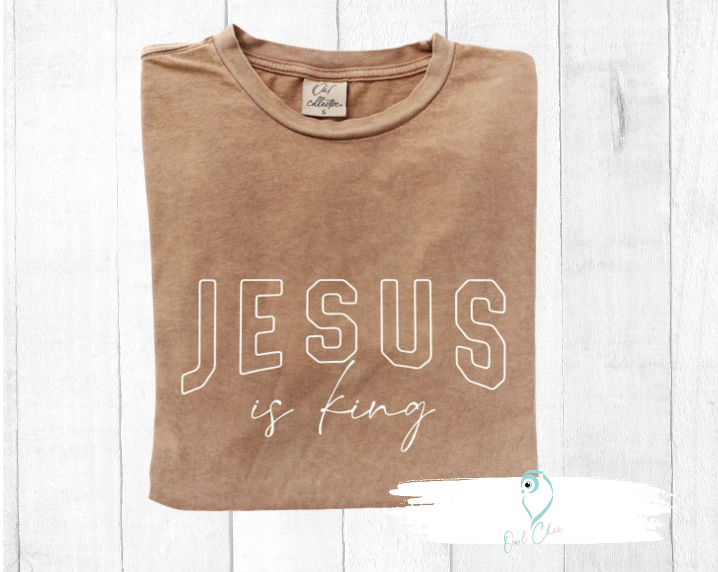 Jesus Is King Mineral Washed Graphic Top | Vintage Christian T-Shirt
