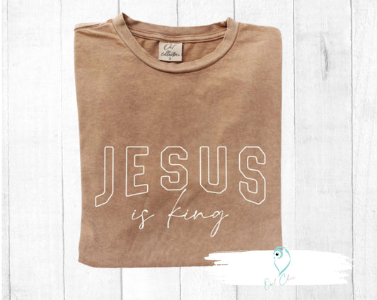 Jesus Is King Mineral Washed Graphic Top | Vintage Christian T-Shirt