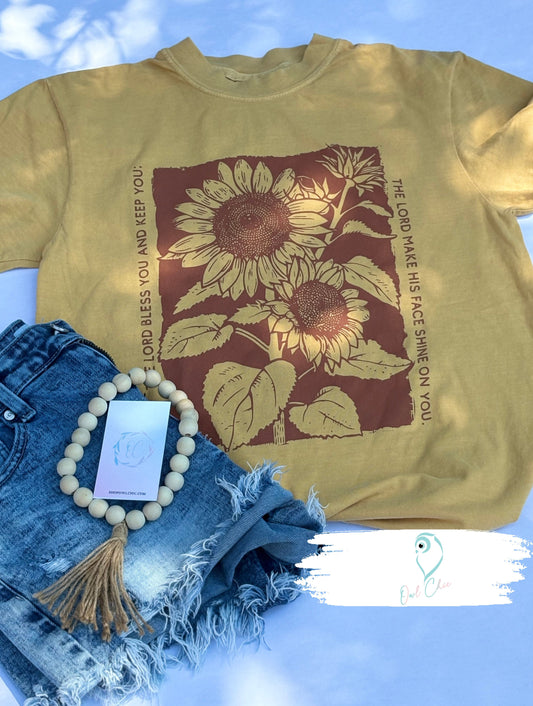Numbers 6:24–25 Sunflower Tee | Christian Blessing Scripture Shirt