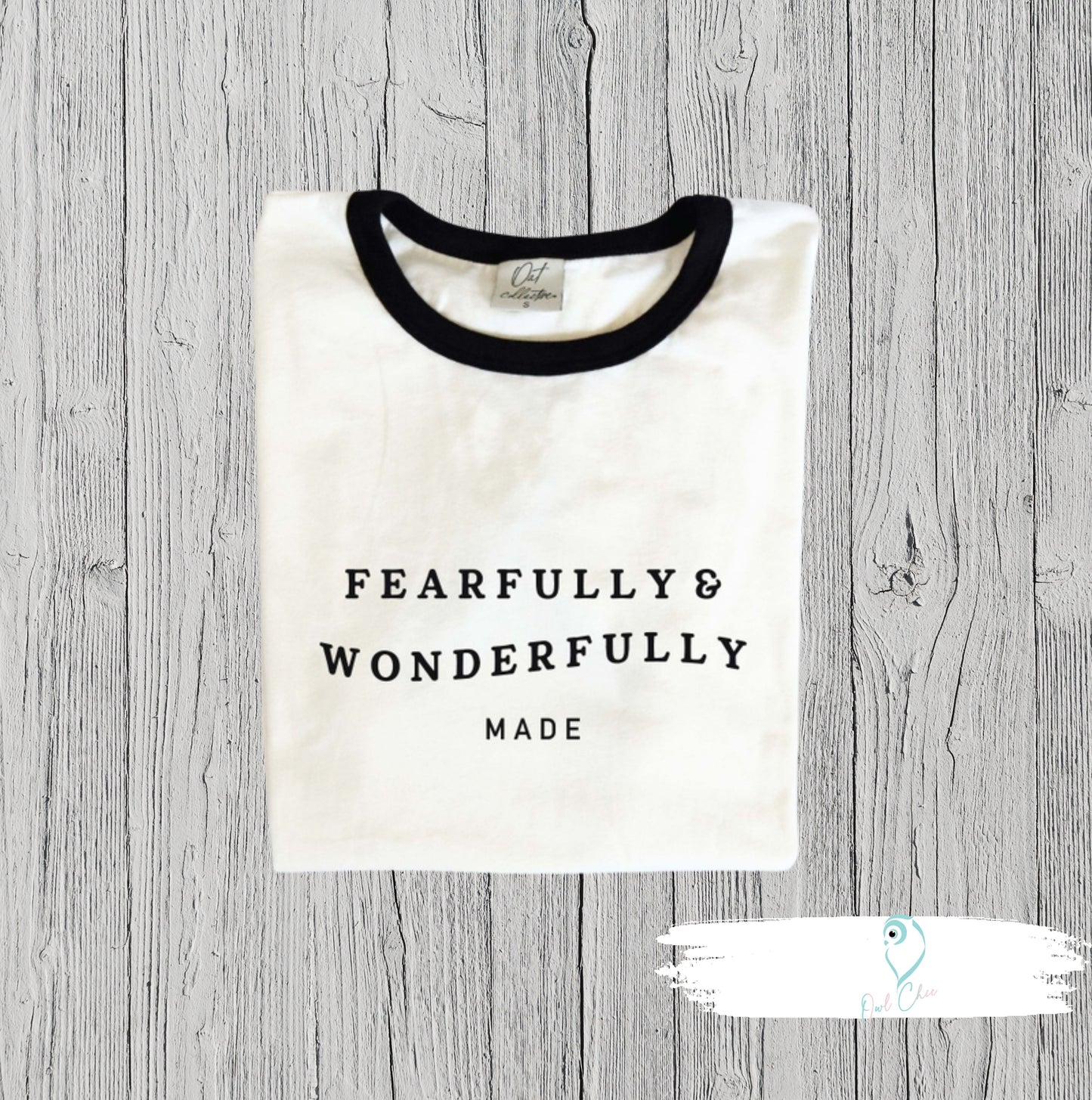 Fearfully and Wonderfully Made T-Shirt | Psalm 139:14 | Christian Ringer Tee | Contrasting Collar