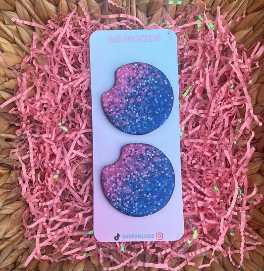 Picture of Blue and Pink Ombré Car Coasters