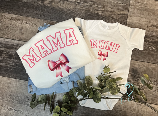 Coquette Mama Tee and Matching Mini Tee