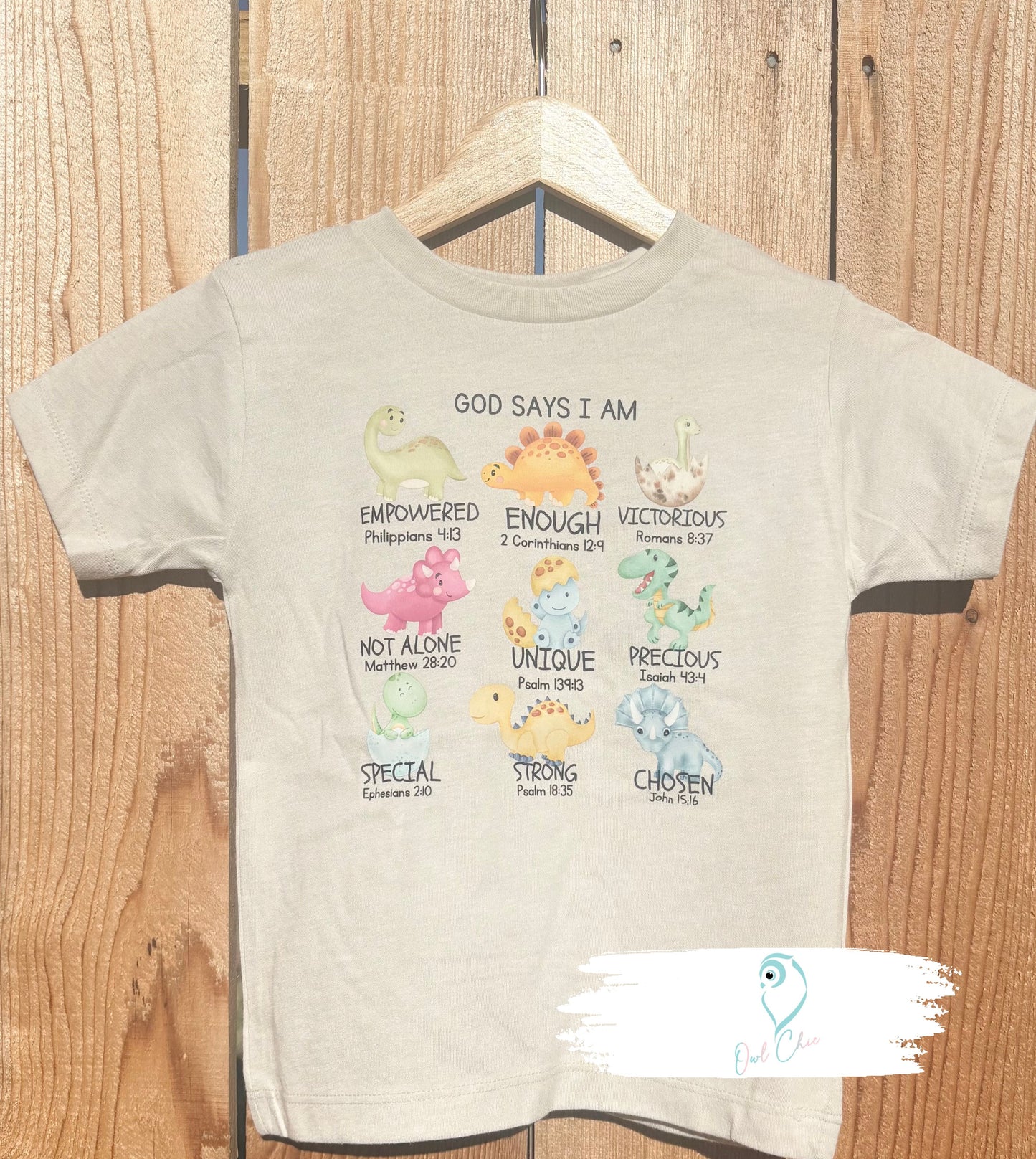 Dinosaur God Says I Am Toddler Tee | Bella Canvas Toddler Christian T-shirt