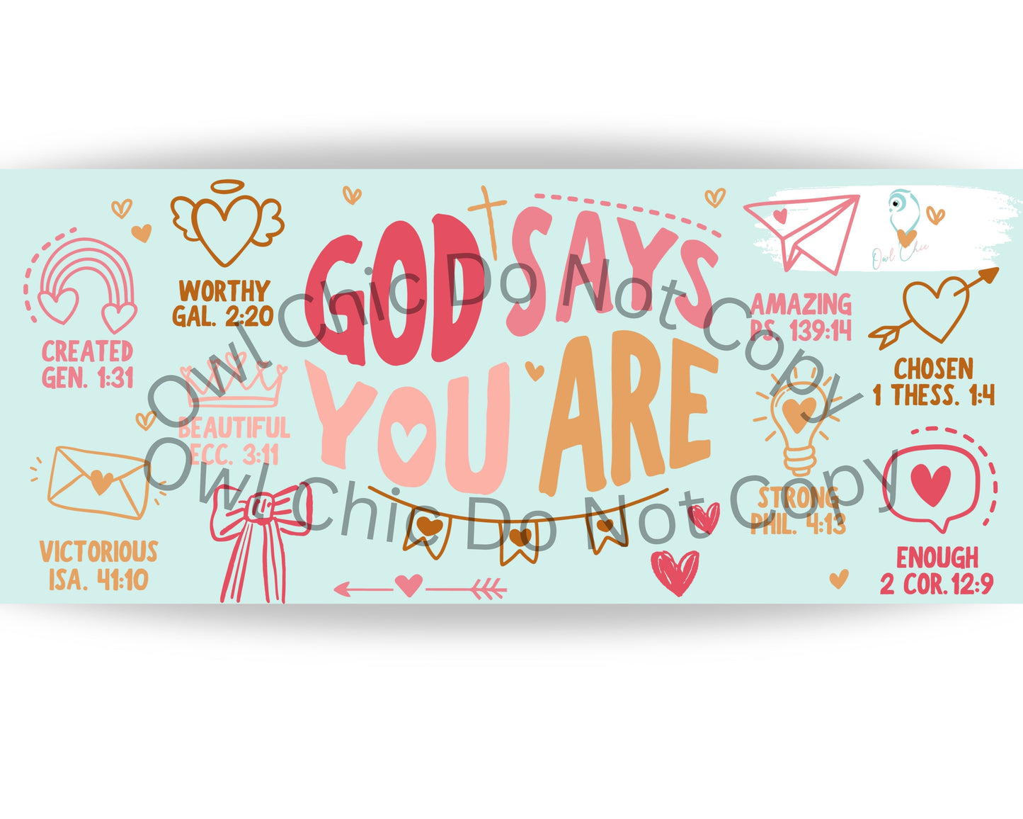 God Says You Are 16 oz Glass Cup | Bamboo Lid & Glass Straw