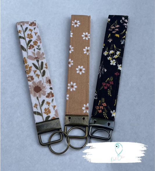 Handmade Fabric Wristlet Keychain