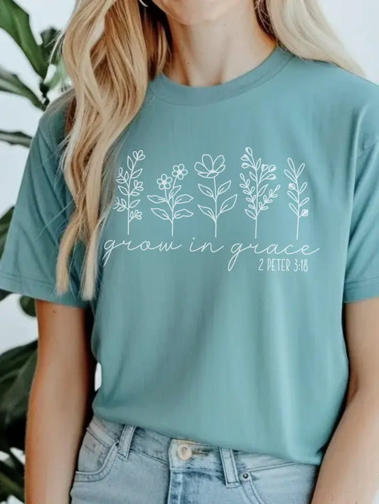 Grow in Grace Bella Canvas Tee | Inspirational Christian T-Shirt