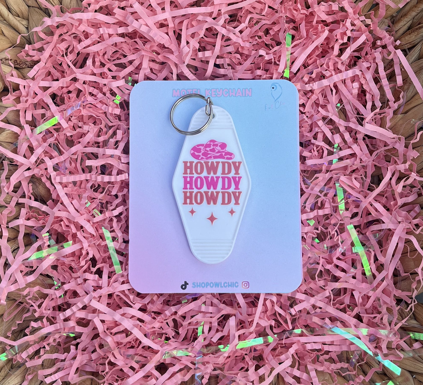 Trendy Howdy Howdy Howdy keychain 