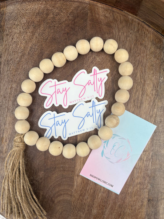 Stay Salty (Matthew 5:13) Waterproof Sticker | Inspirational & Faith-Based