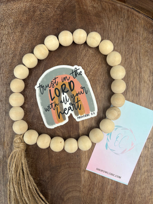 Trust in the Lord with All Your Heart Sticker | Proverbs 3:5 |  Waterproof Christian Vinyl Sticker