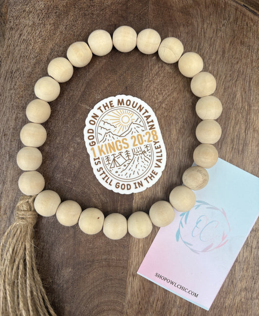 God on the Mountain Sticker | 1 Kings 20:28 Verse Decal