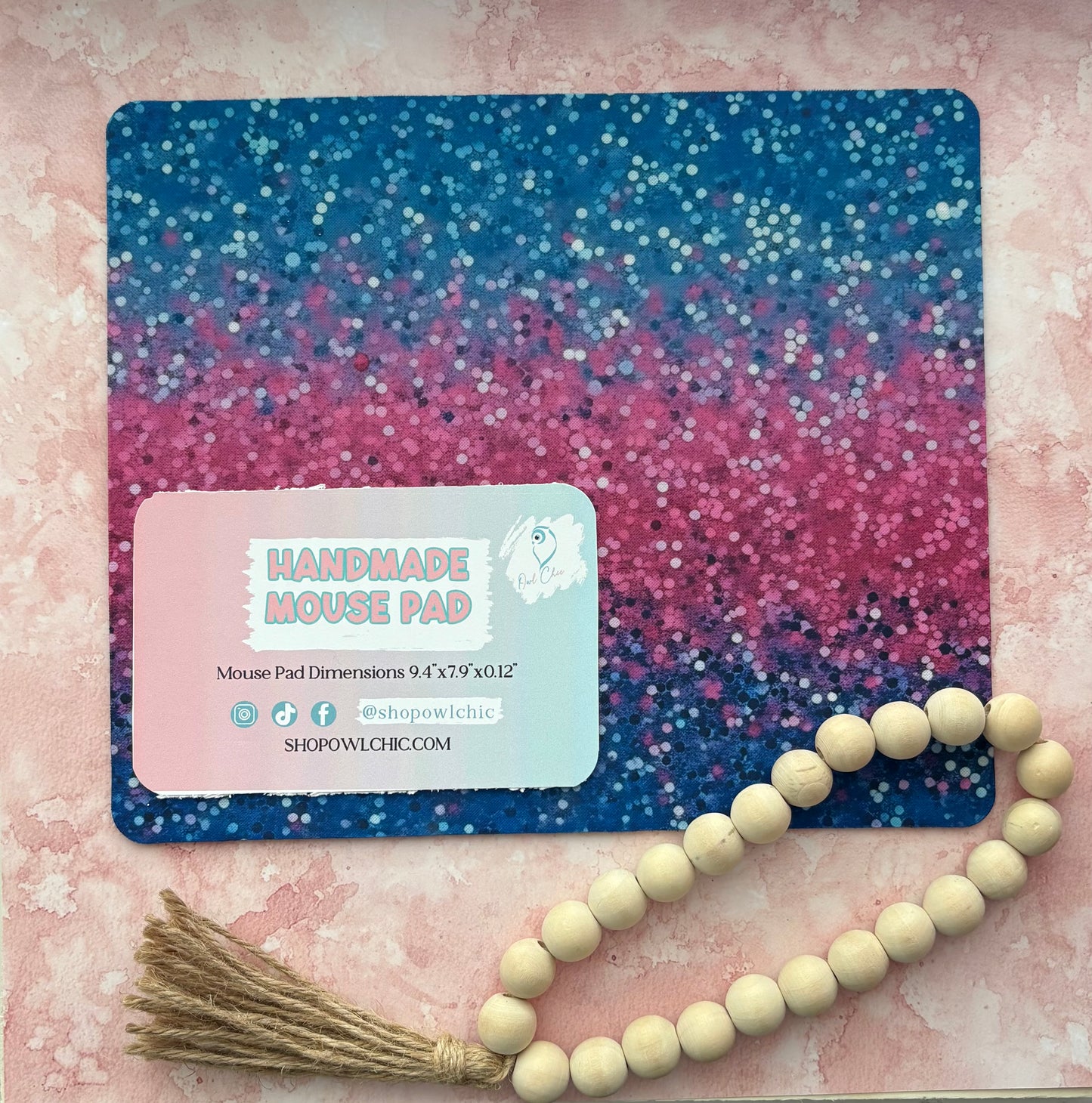 Ombré Pink & Blue Mouse Pad | Desk Accessory