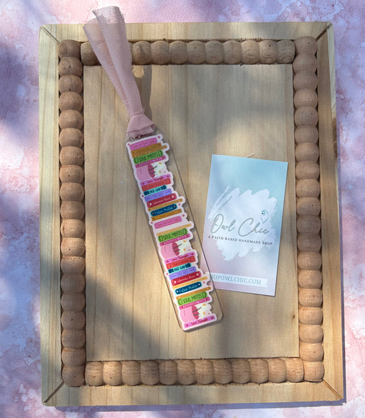 Genres Bookshelf Acrylic Bookmark | Unique Designs for Book Lovers