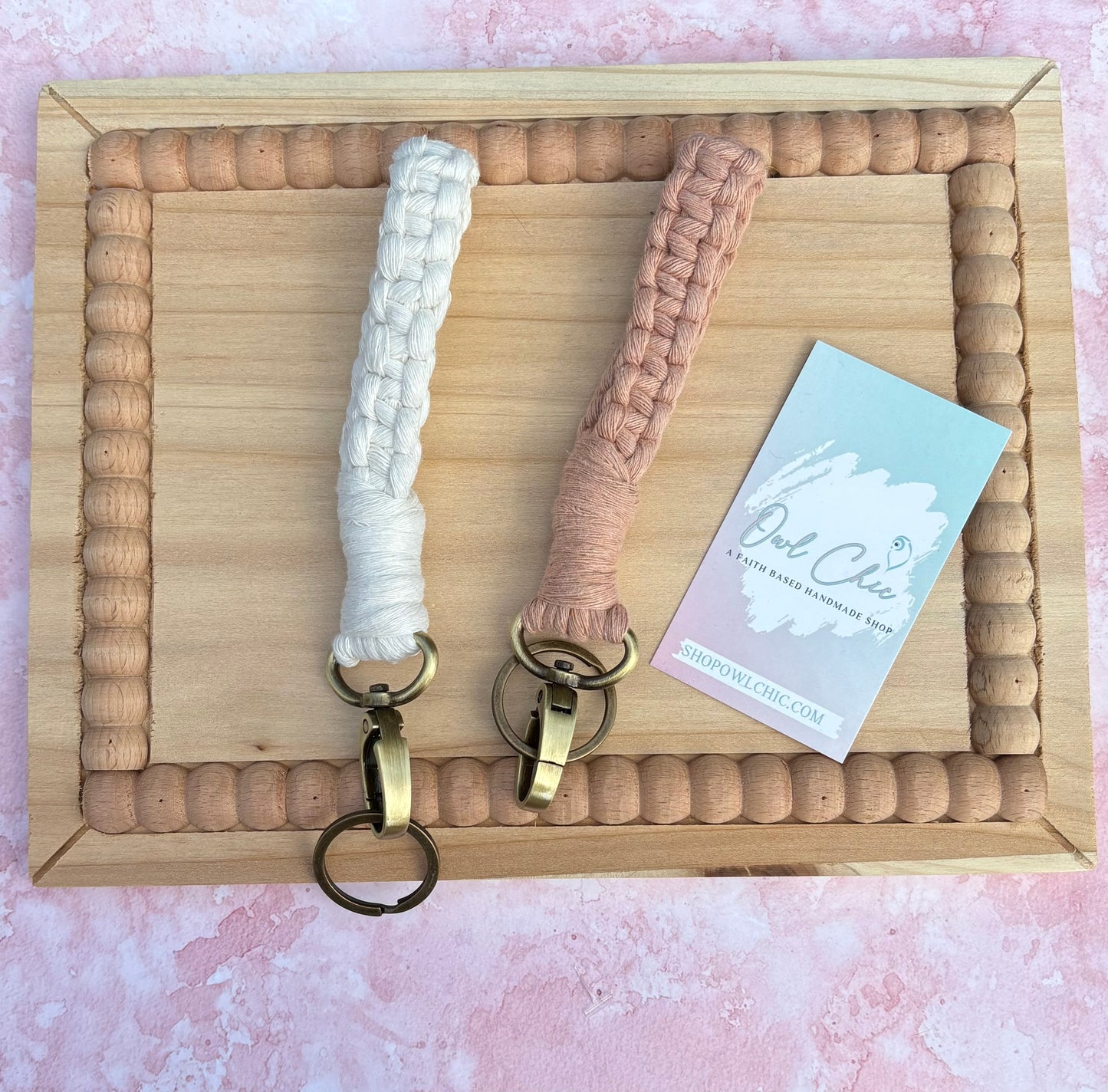 Mini Macramé Wristlet Keychain | Boho Key Fob | Handmade Macramé Keychain for Women