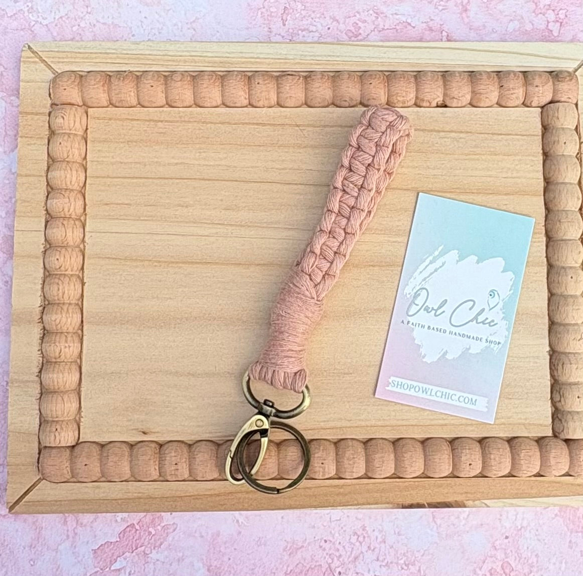 Mini Macramé Wristlet Keychain | Boho Key Fob | Handmade Macramé Keychain for Women