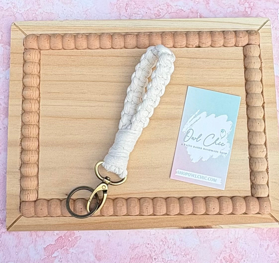 Mini Macramé Wristlet Keychain | Boho Key Fob | Handmade Macramé Keychain for Women