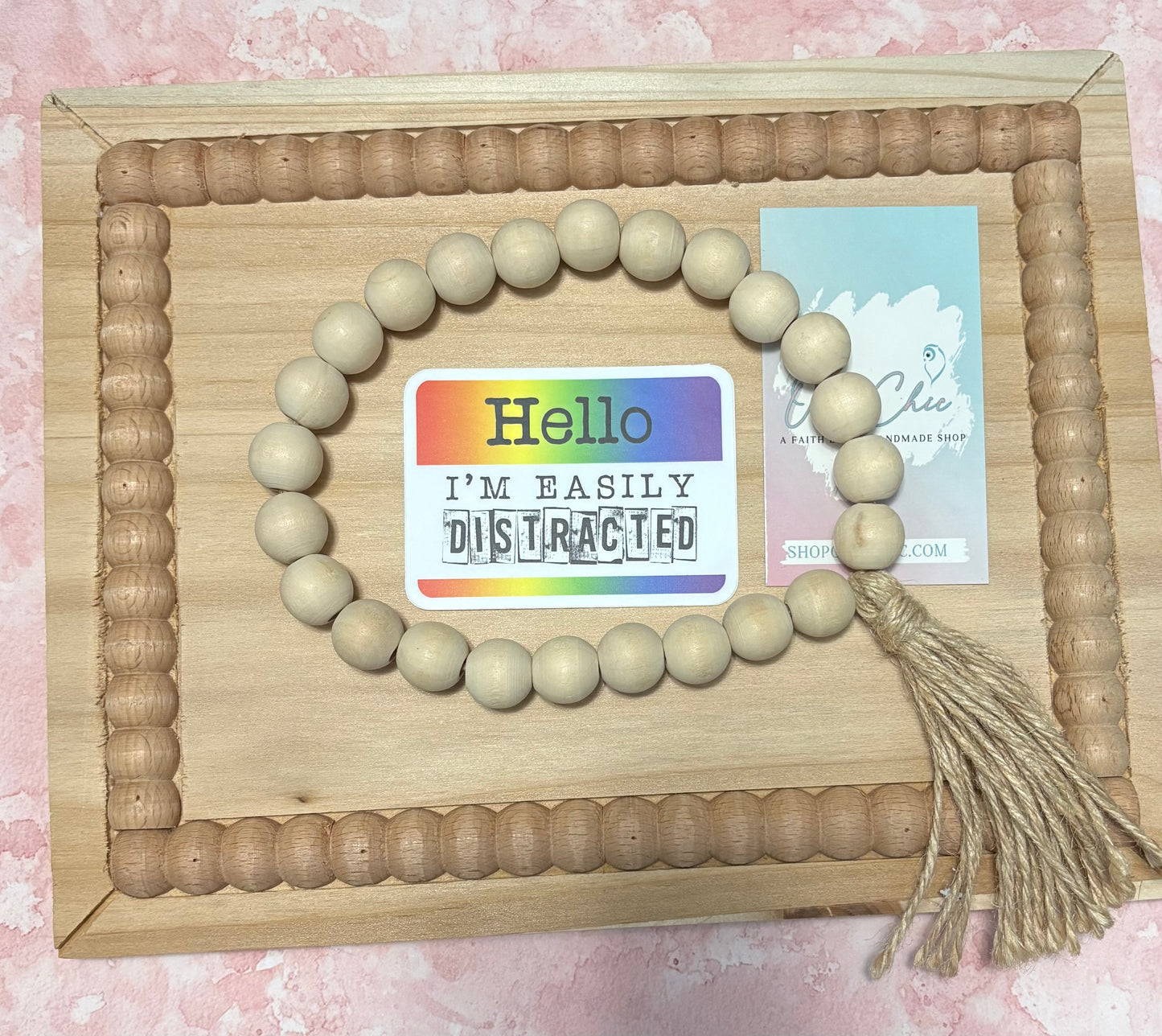 Hello I Am Easily Distracted Sticker | Waterproof Vinyl Funny Name Tag Decal