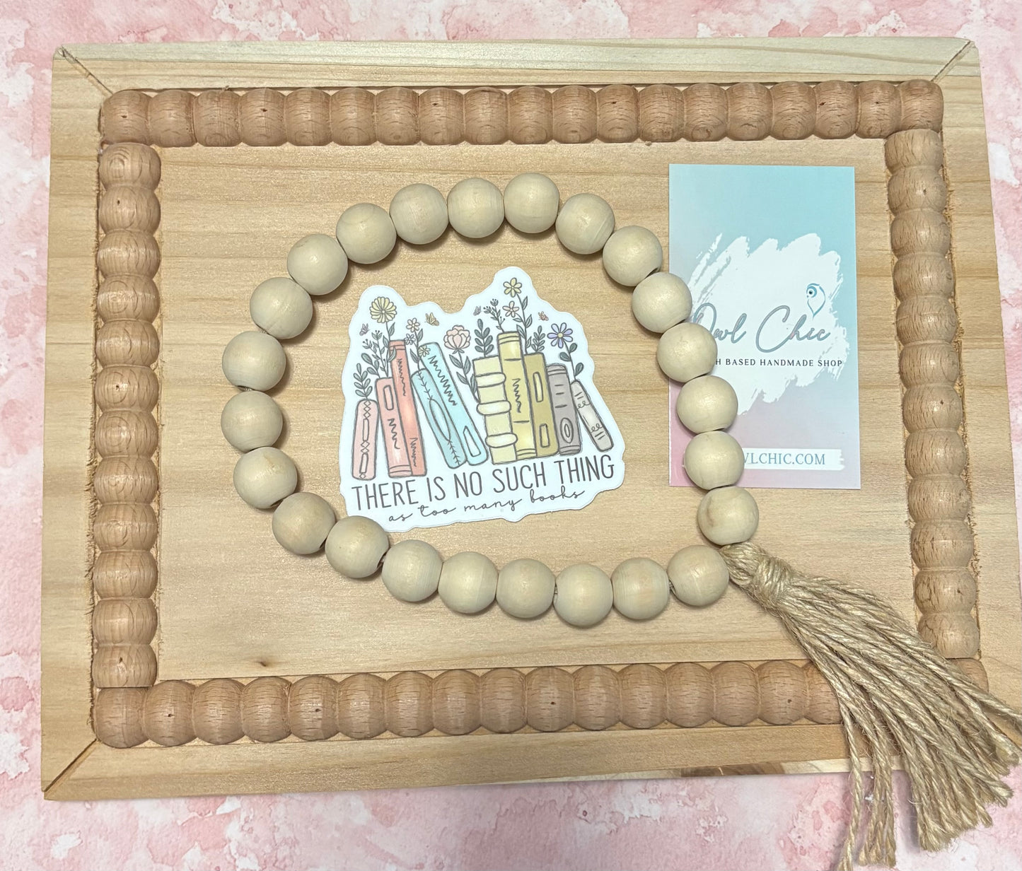 Too Many Books Floral Sticker | Waterproof Vinyl Book Lover Decal