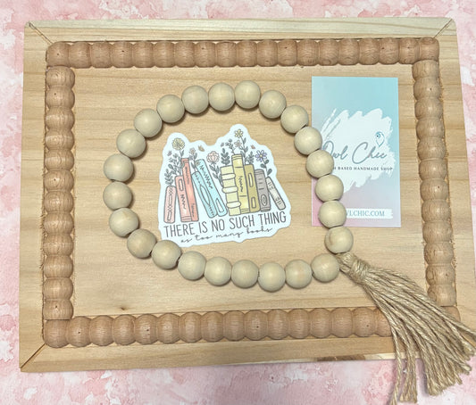 Too Many Books Floral Sticker | Waterproof Vinyl Book Lover Decal