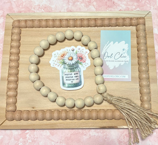 Positive Mind Positive Life Sticker | Waterproof Vinyl Flower Jar Decal