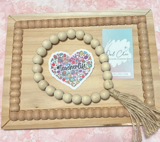 #TeacherLife Sticker | Waterproof Vinyl School Heart Decal