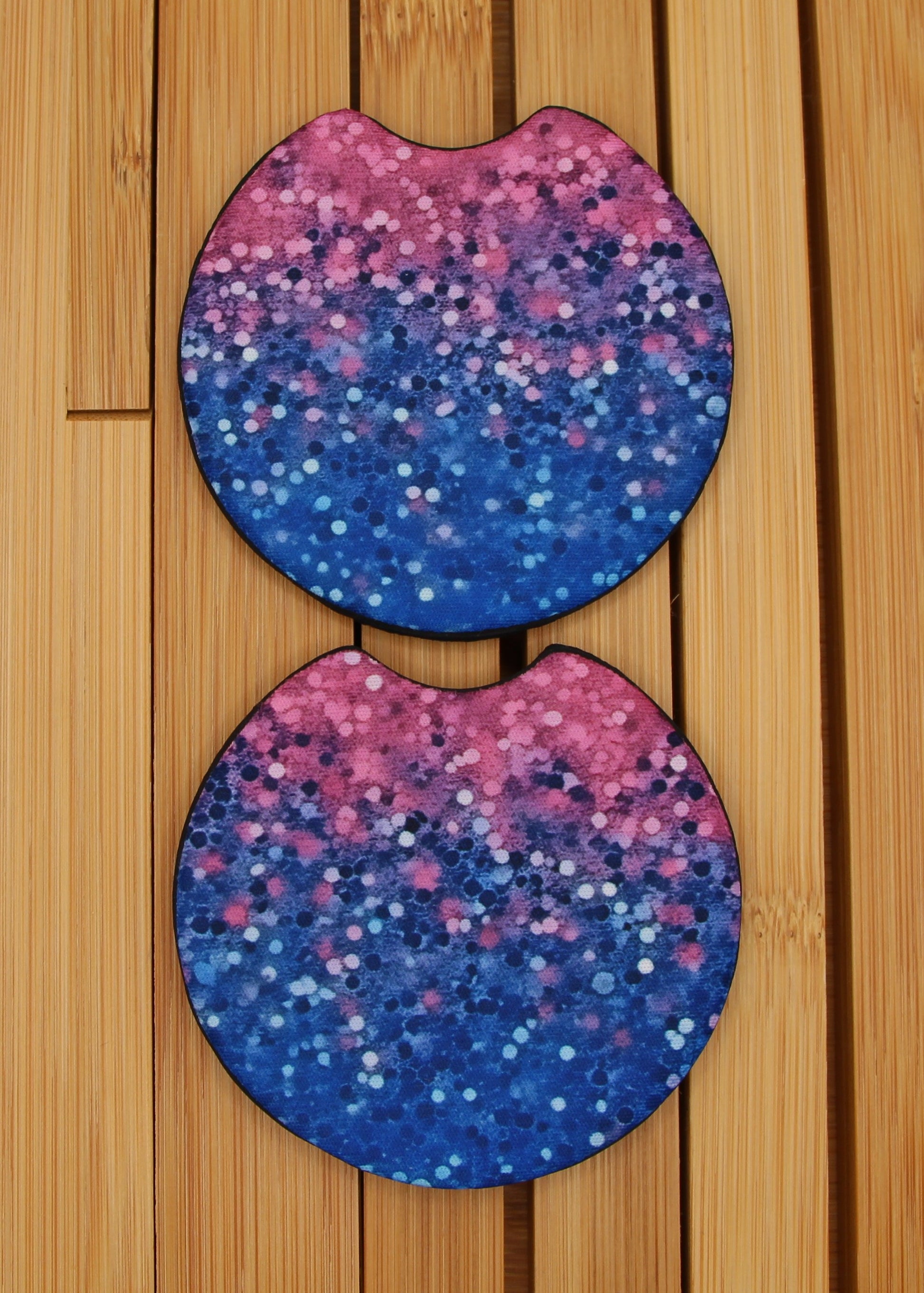 Blue and Pink Ombré Car Coasters with premium neoprene material 