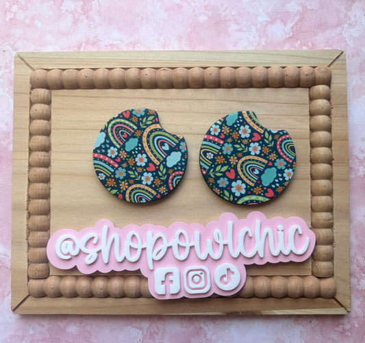 BOHO Rainbows Coasters, Set of 2