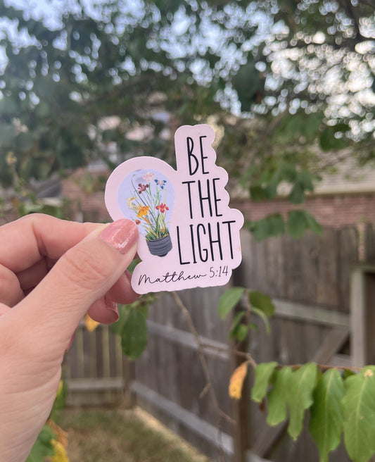 Be the Light flowery light bulb waterproof sticker.