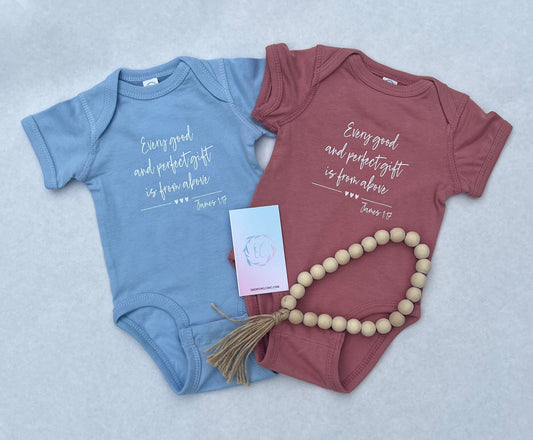 Every Good and Perfect Gift onesie inspired by James 1:17