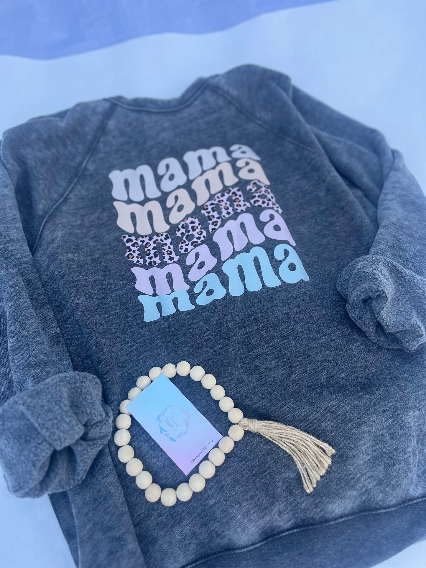 Mama Retro Waves Sweatshirt | Bella + Canvas Unisex Sweatshirt | Stylish and Comfortable Sweatshirt for Moms