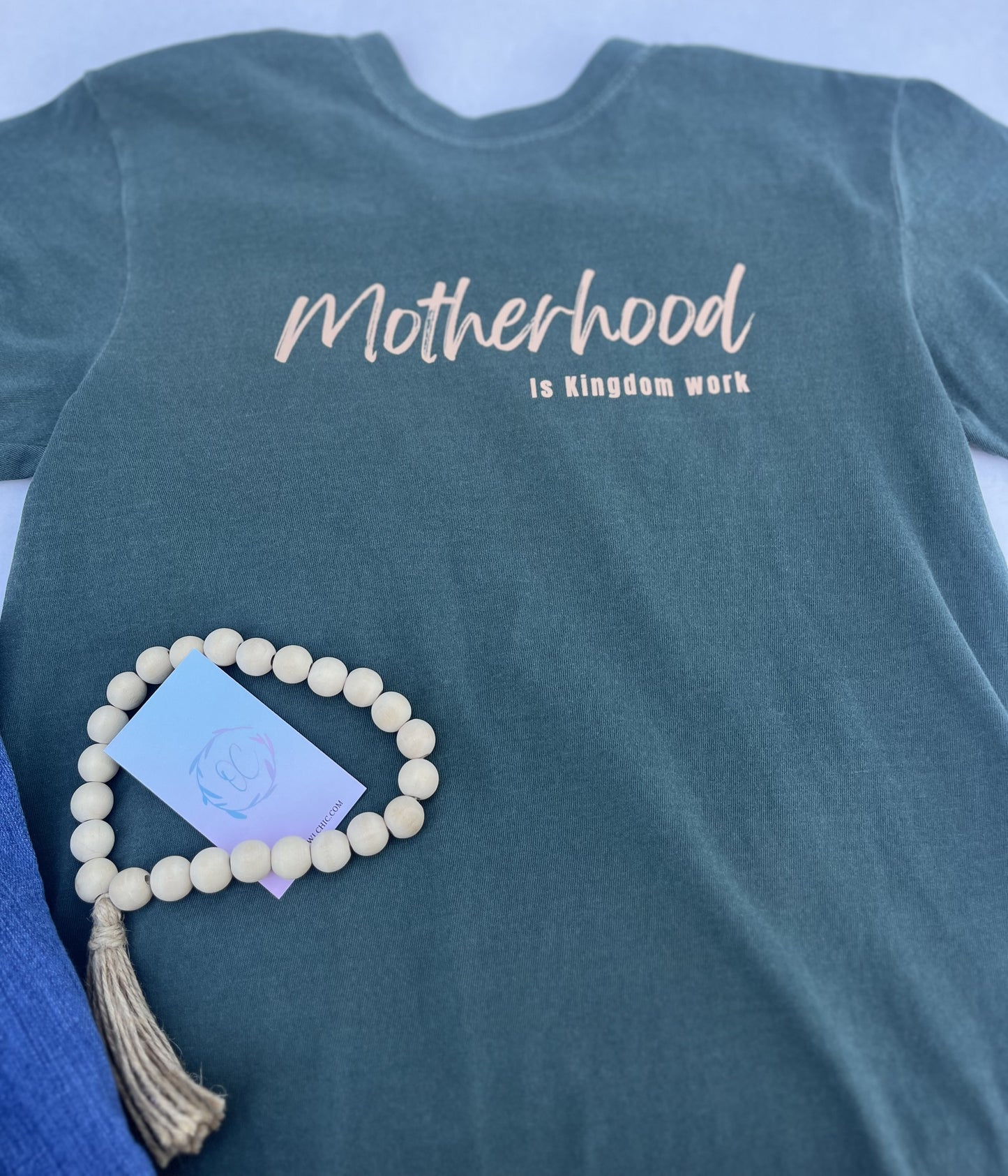 Motherhood is Kingdom Work tee |Comfort Colors Tee | Faith-based Inspirational T-Shirt for Moms