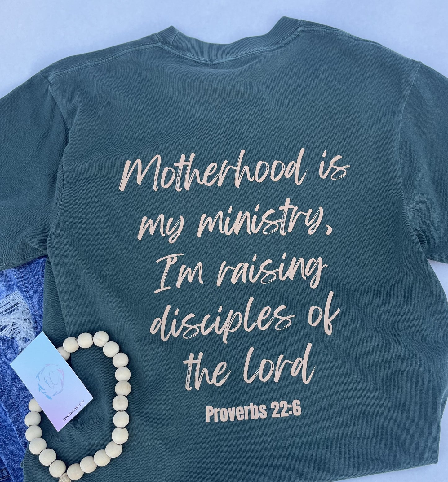 Motherhood is Kingdom Work tee |Comfort Colors Tee | Faith-based Inspirational T-Shirt for Moms