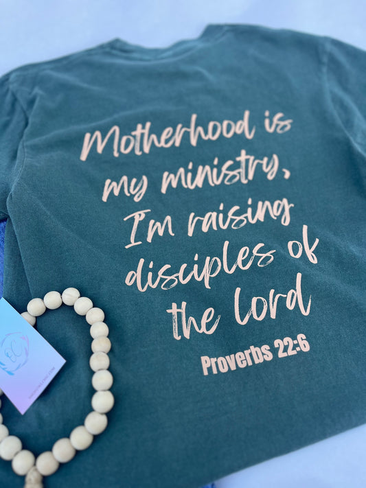 Motherhood is Kingdom Work tee |Comfort Colors Tee | Faith-based Inspirational T-Shirt for Moms