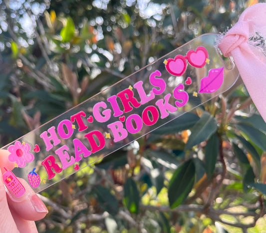 Hot Girls Read Books Acrylic Bookmark | Unique Designs for Book Lovers